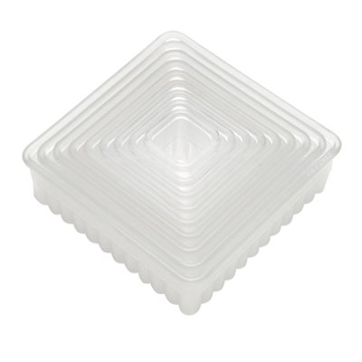 Fluted Square Cookie and Pastry Cutter