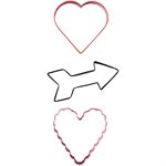 Heart, Arrow, & Scalloped Heart Cookie Cutter Set, 3pc