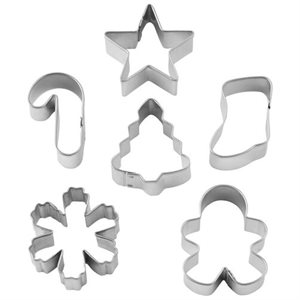 MINI HOLIDAY COOKIE CUTTER SET, 6-PIECE