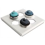 White Cupcake Insert - Holds 6 Mini Cupcakes - 1 PC