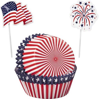Red, White & Blue Cupcake Combo Pack-24 ct By Wilton