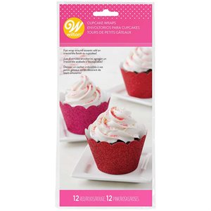 Cupcake Glitter Wrap Pink and Red