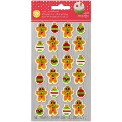 GINGERBREAD BOY AND ORNAMENT ICING DECORATIONS