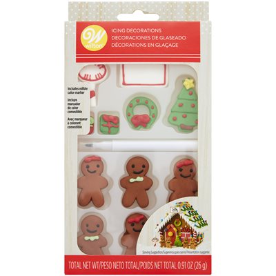 Customizable Gingerbread House Icing Decorations - 12ct