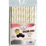 Yellow Stars Cake Pop Sticks- 6 Inch -Pack of 25