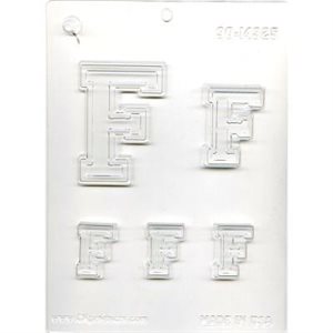 Collegiate Letter F Chocolate Candy Mold