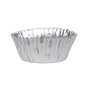 Metallic Silver Foil Polka Dots Standard Foil-Lined Baking Cups - Pack of 30