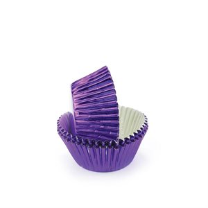 Purple Foil Mini Cupcake Baking Cup Liner 