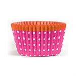 Pink Dots w / Orange Trim Standard Cupcake Baking Cup Liner -Pack of 500