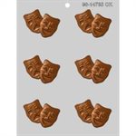 Comedy and Tradgedy Mask Chocolate Candy Mold 2 1 / 2 Inch