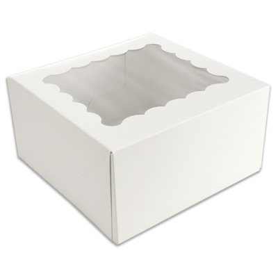 White Cupcake Box Holds 4 Standard Cupcakes 