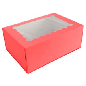 Red Cupcake Box Holds 6 Standard Cupcakes 