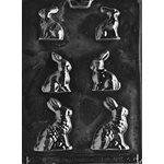 3 Sized Bunnies Chocolate Candy Mold