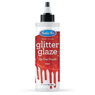 Satin Ice Red Glitter Glaze - 10oz