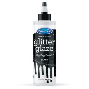 Satin Ice Black Glitter Glaze - 10oz