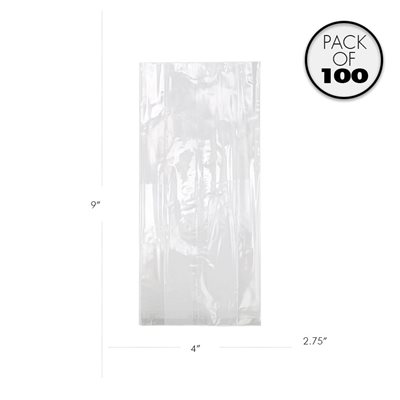 Cellophane Bags 4 x 2 3 / 4 x 9", Pack of 100