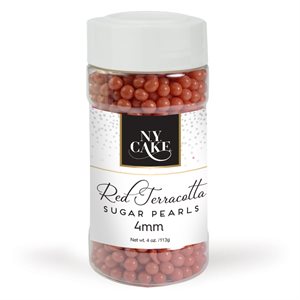 Red Terracotta Sugar Pearls 4 mm