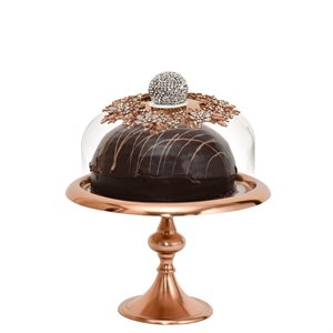 NY Cake Rose Gold Stand w / Jeweled Dome 10 1 / 2"