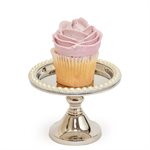 NY Cake Silver Stand w / Pearls 5"