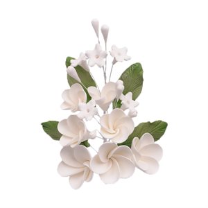 White Plumeria Spray Sugar Flowers