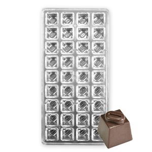 Square with Coffee Bean Polycarbonate Chocolate Mold