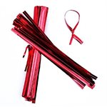 Red Metallic Twist Ties Pack of 100 4 Inch Long