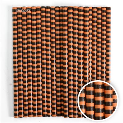 Orange & Black Stripe Cake Pop Sticks- 6 Inch -Pack of 25