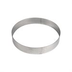 Round Perforated Stainless Steel Tart Ring 4" x 3 / 4"