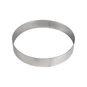 Round Perforated Stainless Steel Tart Ring 4 3 / 4" x 3 / 4"