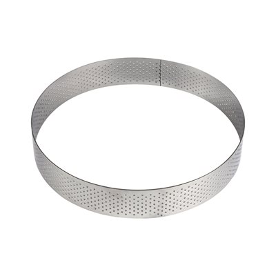 Round Perforated Stainless Steel Tart Ring 6" x 3 / 4"