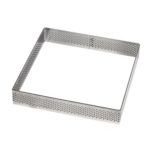 Square Perforated Stainless Steel Tart Ring 6" x 6" x 1 3 / 8"