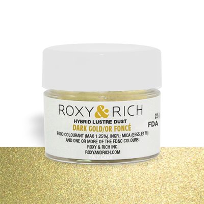 Dark Gold Edible Luster Dust By Roxy Rich 2.5 gram