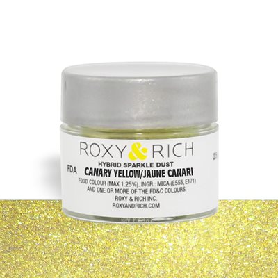 Canary Yellow Edible Hybrid Sparkle Dust By Roxy Rich 2.5 gram