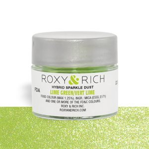 Lime Green / Green Gold Edible Hybrid Sparkle Dust By Roxy Rich 2.5 gram