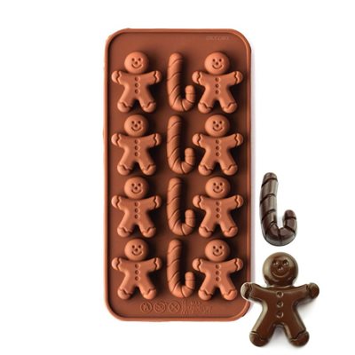 Gingerboy & Candy Cane Silicone Chocolate Mold