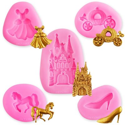 Princess Carriage, Slipper, Castle, Dress & Horse Silicone Mold