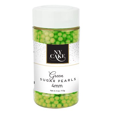 Lime Green Sugar Pearls 4 mm