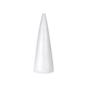 White Durafoam Styrafoam Cone 9.85 Inches Tall x 3 1 / 2 Inch Base