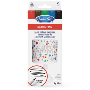 Extra Fine Tip Food Color Markers by Satin Ice - 5ct
