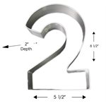 Stainless Steel Number Mold "2"- 8 1 / 2" x 5 1 / 2" x 2" Deep