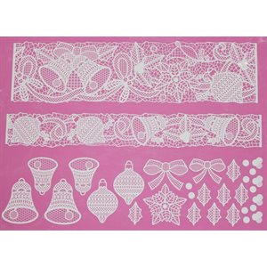 Bells & Bows Large Cake Lace Mat By Claire Bowman