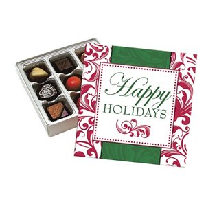 Happy Holidays Chocolate Box 8 Ounce-Pack of 5