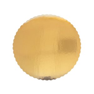 7" Scalloped Gold Cake Circle