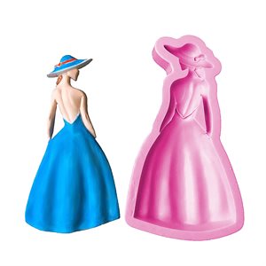 Lady & Hat In Long Dress