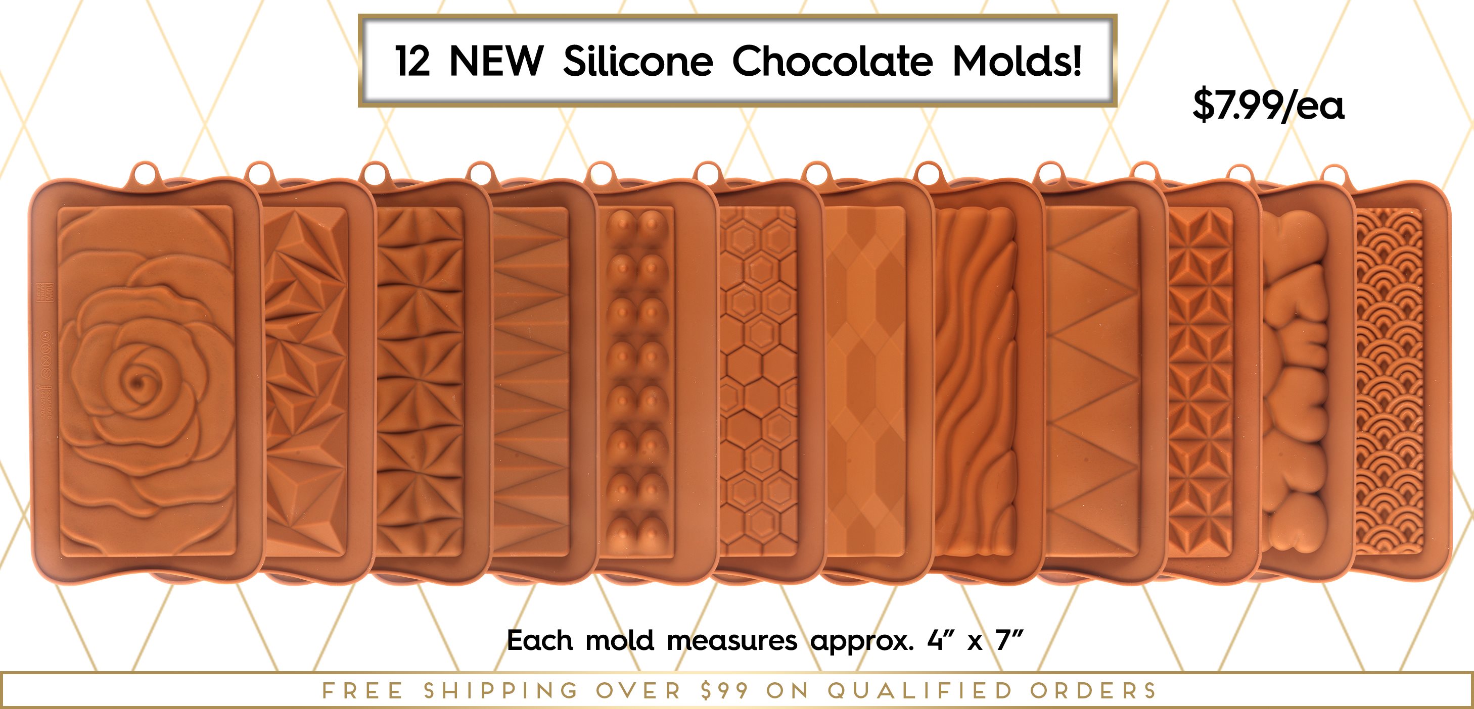 New Silicone Mold Designs Chocolate Bar Candy Bar