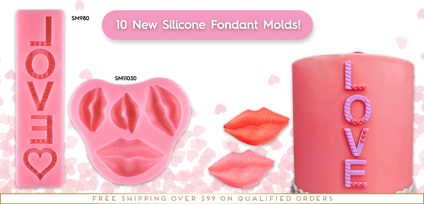 New Silicone Fondant Molds Mold Valentine Valentine's Easter