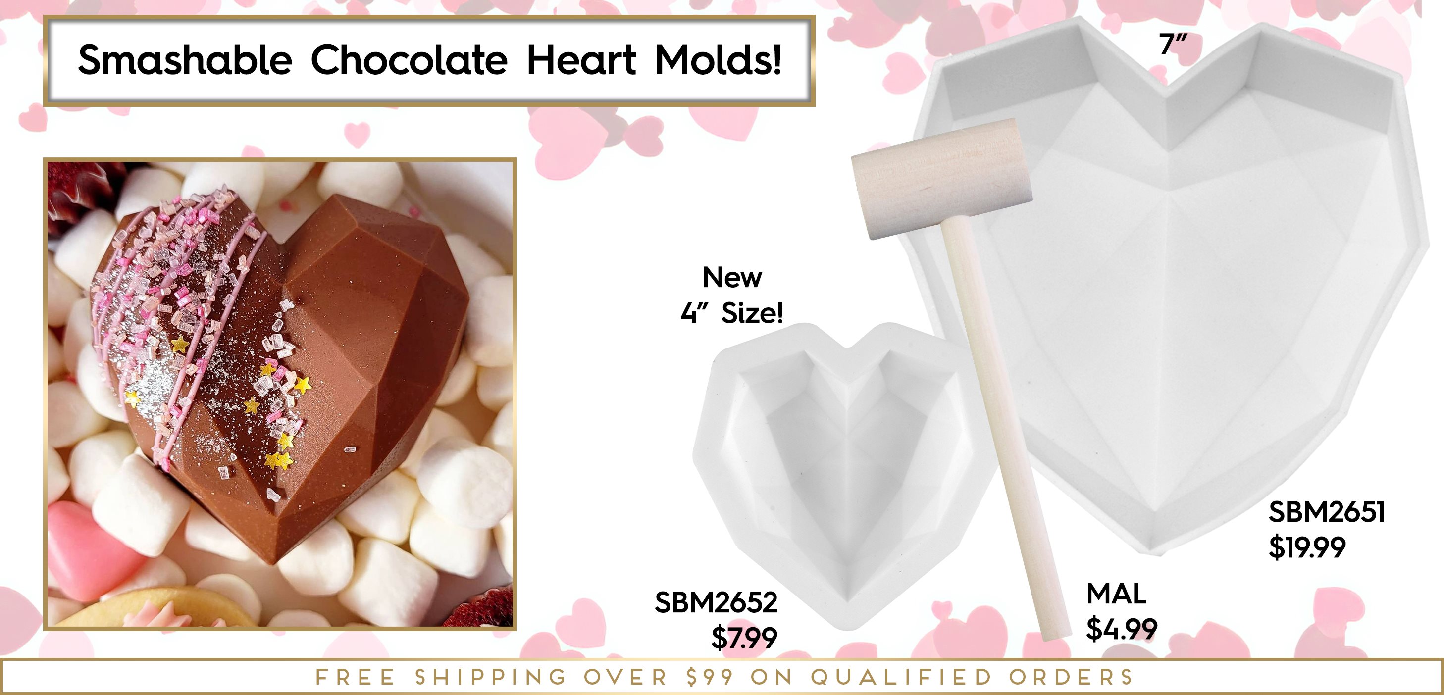 Smash Smashable Heart Mold Cake Chocolate Candy Heart Valentine